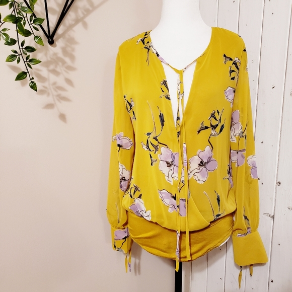 MOD REF | FLOWERED BLOUSE WITH BODYSUIT TIE - Picture 5 of 14